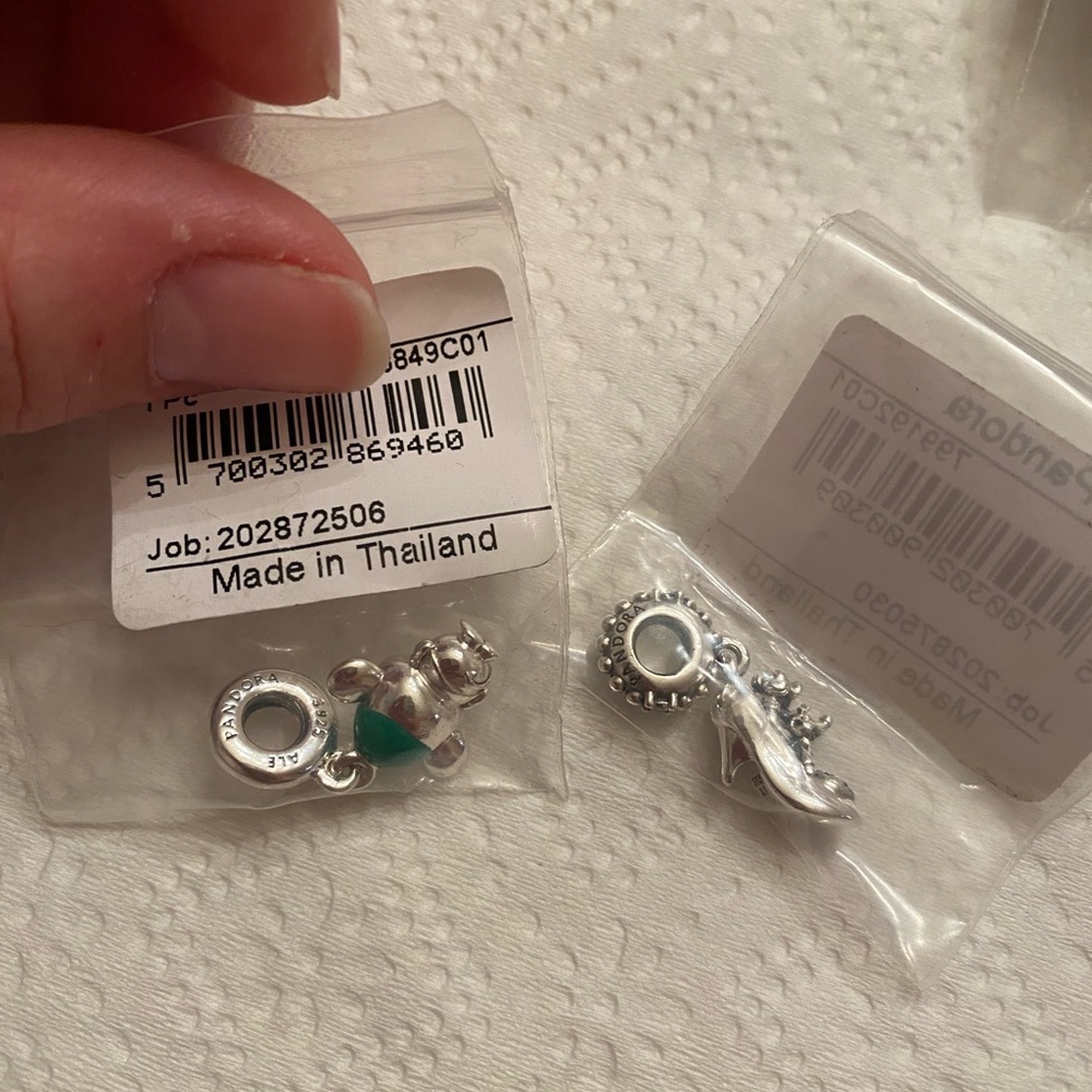 Silver and Green Charm Set